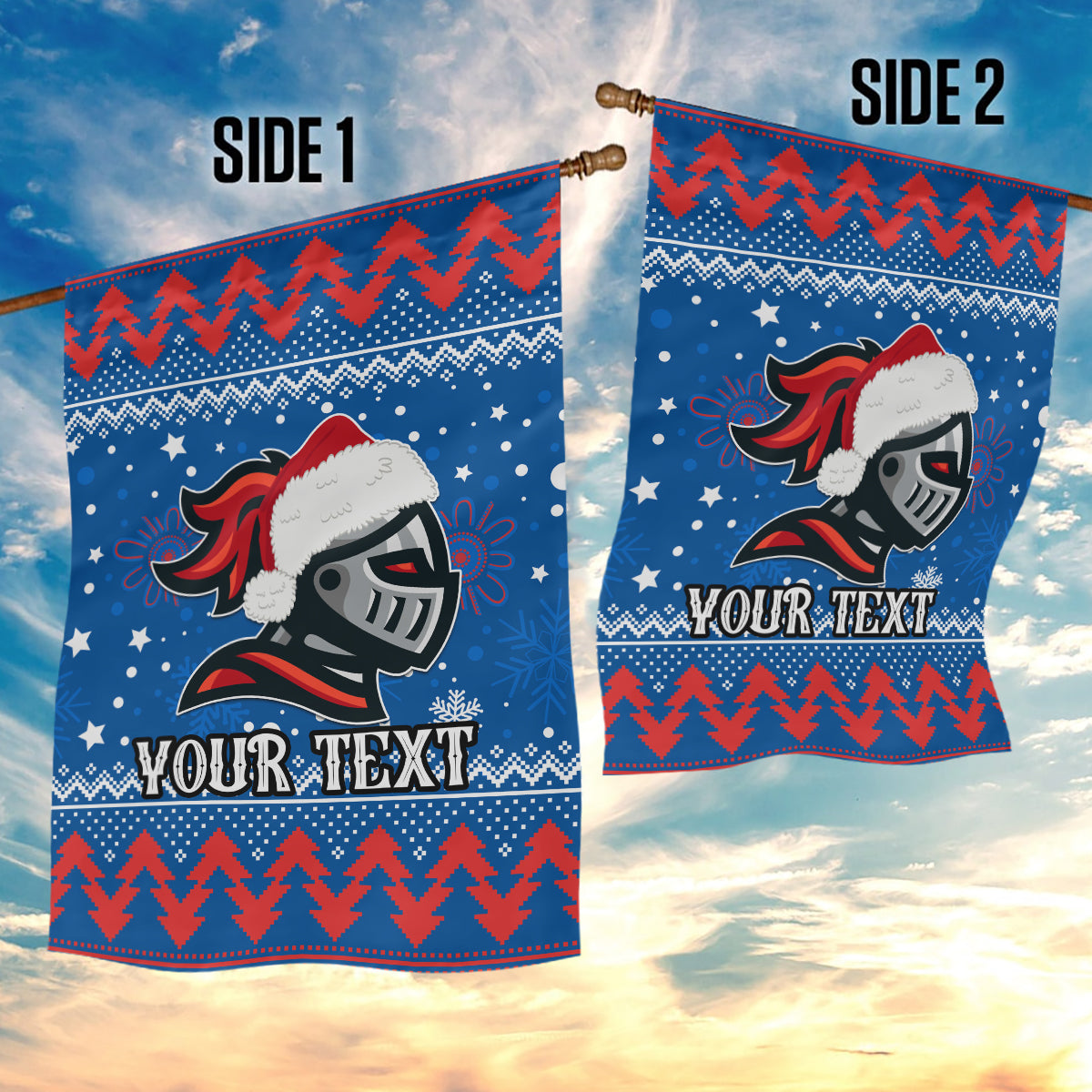 Custom Knights Rugby Garden Flag Chirstmas Vibe 2023 - Vibe Hoodie Shop