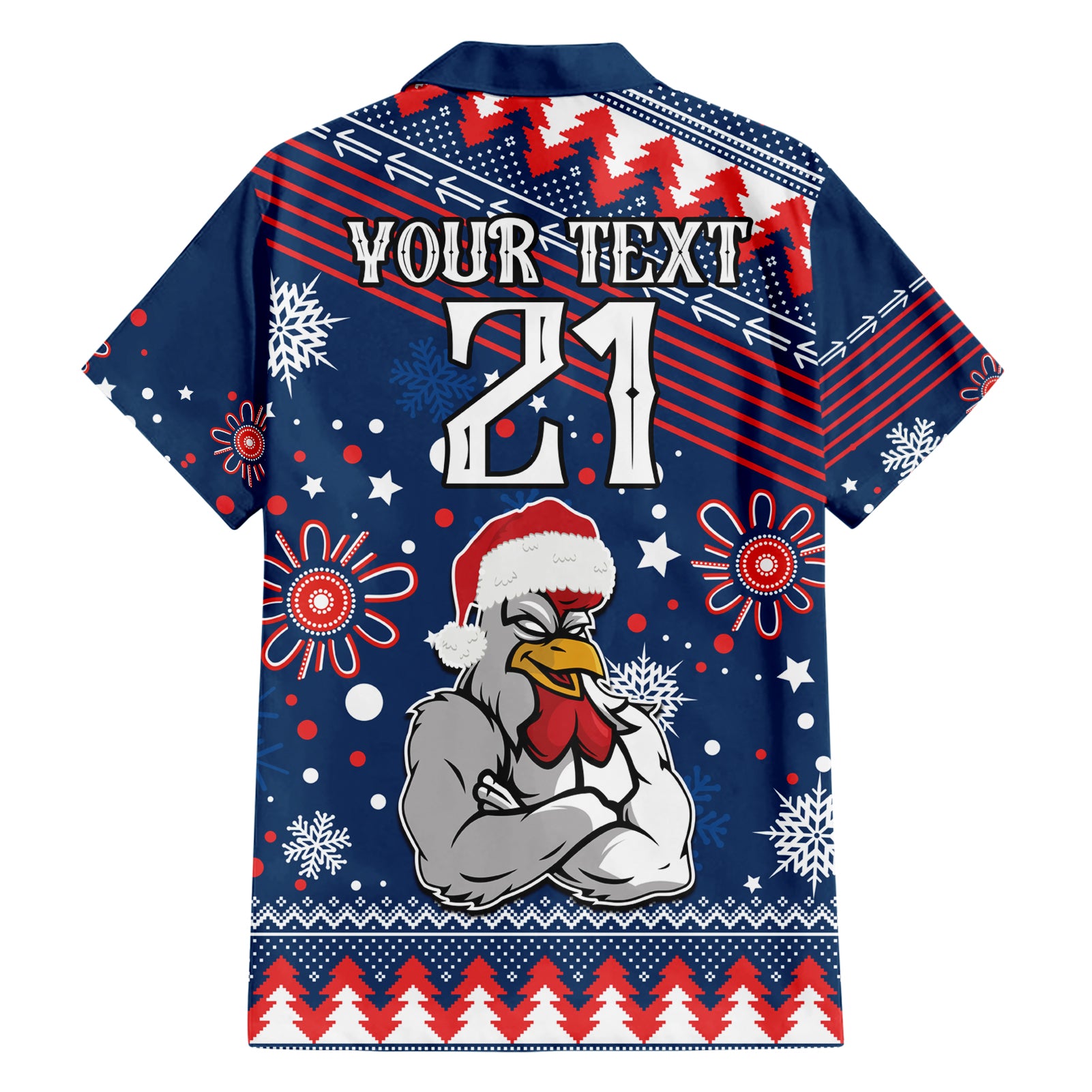 Custom Roosters Rugby Hawaiian Shirt Chirstmas Vibe 2023 - Vibe Hoodie Shop