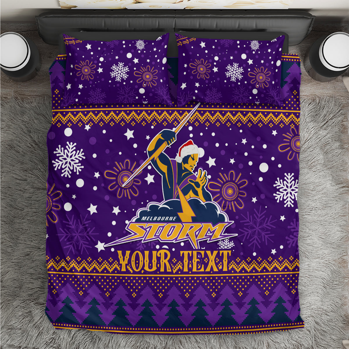 Custom Storm Rugby Bedding Set Chirstmas Vibe 2023 - Vibe Hoodie Shop