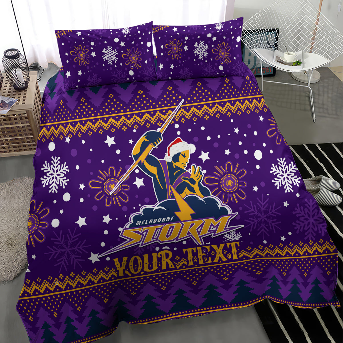 Custom Storm Rugby Bedding Set Chirstmas Vibe 2023 - Vibe Hoodie Shop