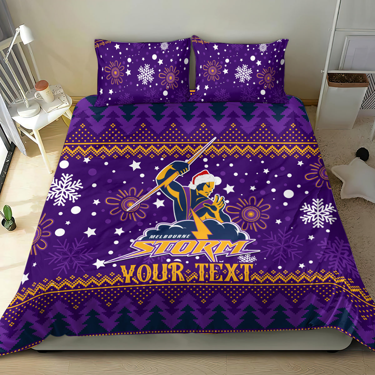 Custom Storm Rugby Bedding Set Chirstmas Vibe 2023 - Vibe Hoodie Shop