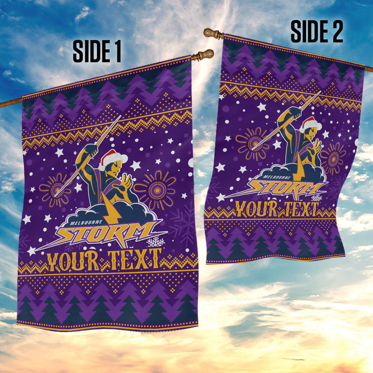 Custom Storm Rugby Garden Flag Chirstmas Vibe 2023 - Vibe Hoodie Shop