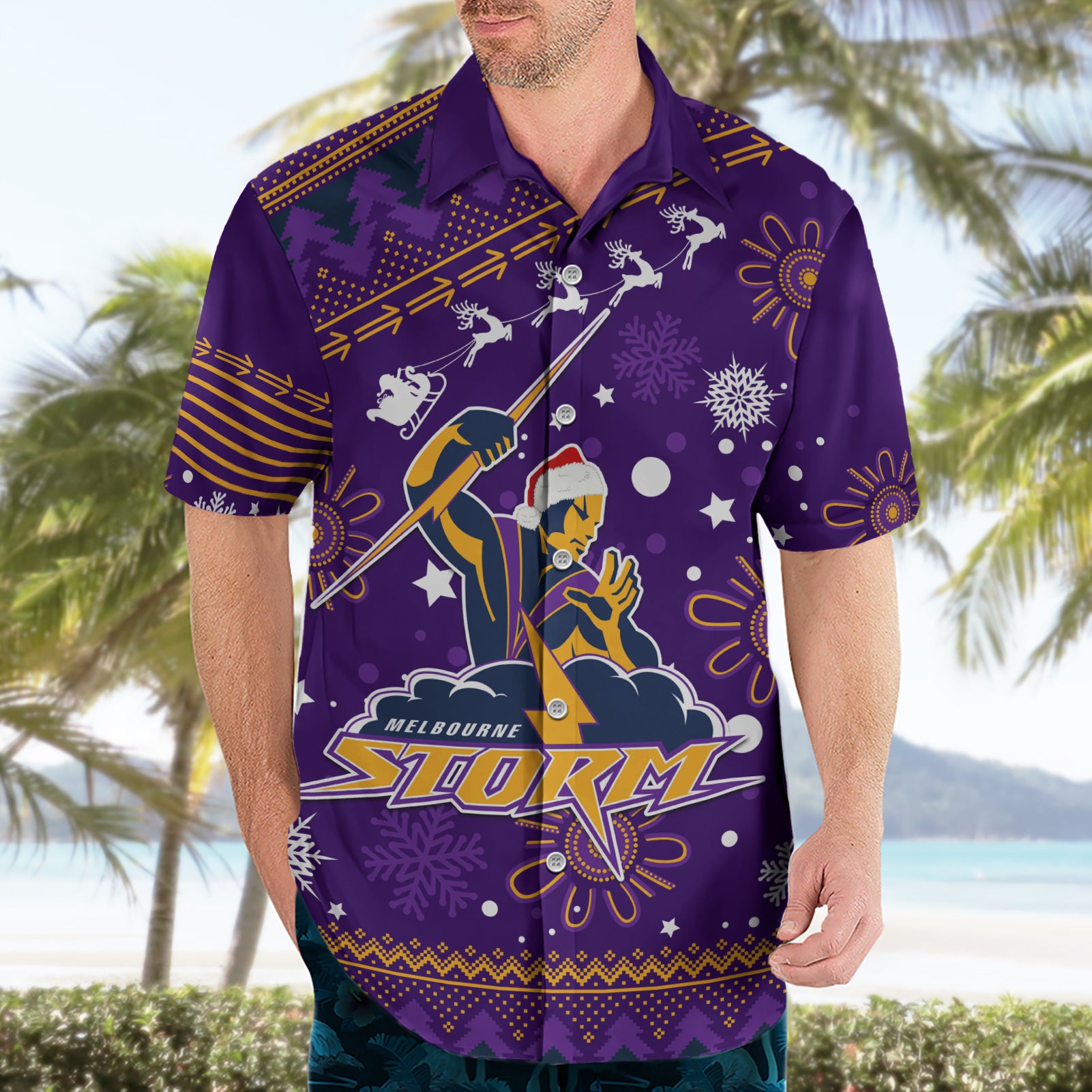 Custom Storm Rugby Hawaiian Shirt Chirstmas Vibe 2023 - Vibe Hoodie Shop