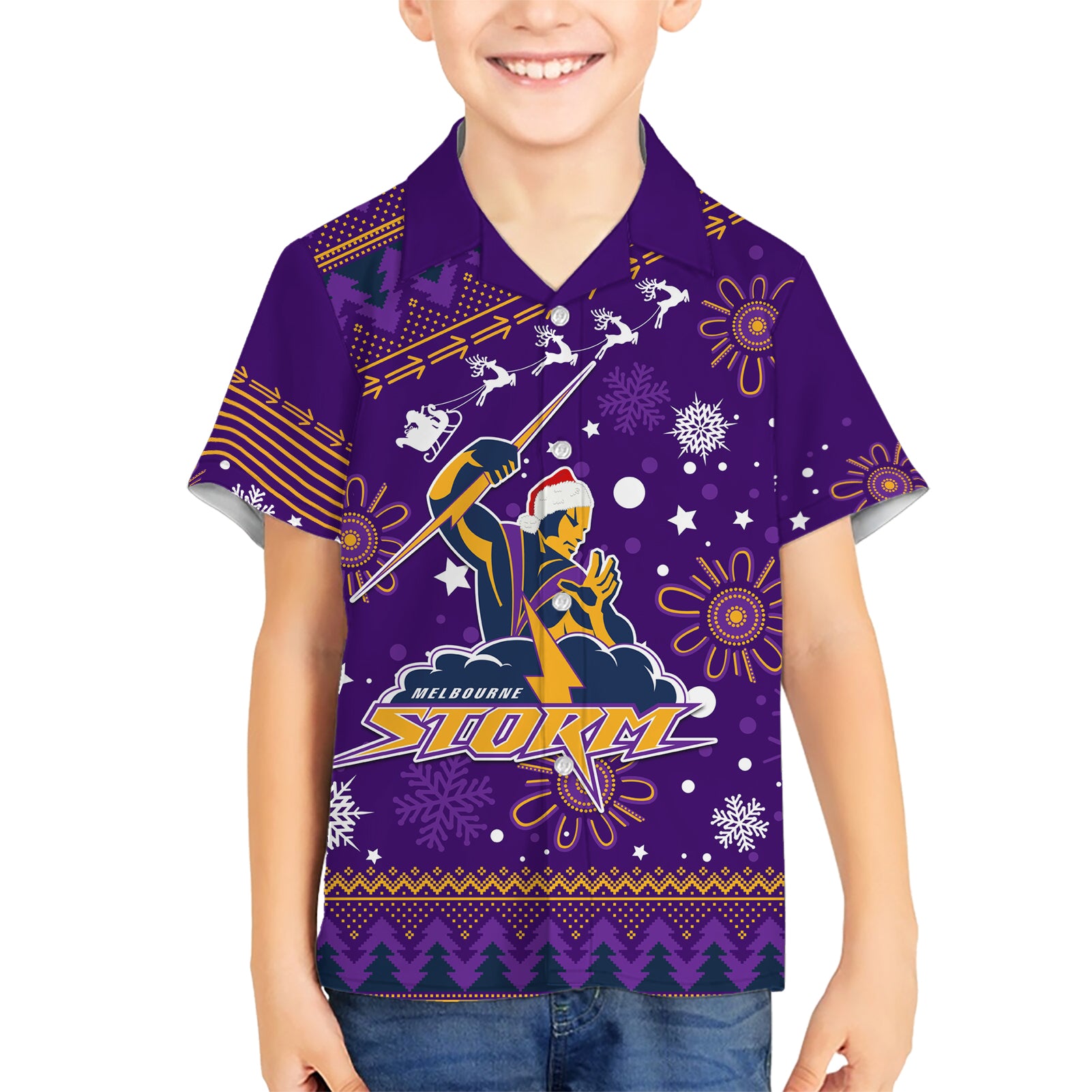 Custom Storm Rugby Hawaiian Shirt Chirstmas Vibe 2023 - Vibe Hoodie Shop