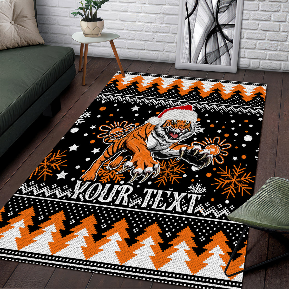 Custom Tigers Rugby Area Rug Chirstmas Vibe 2023 - Vibe Hoodie Shop