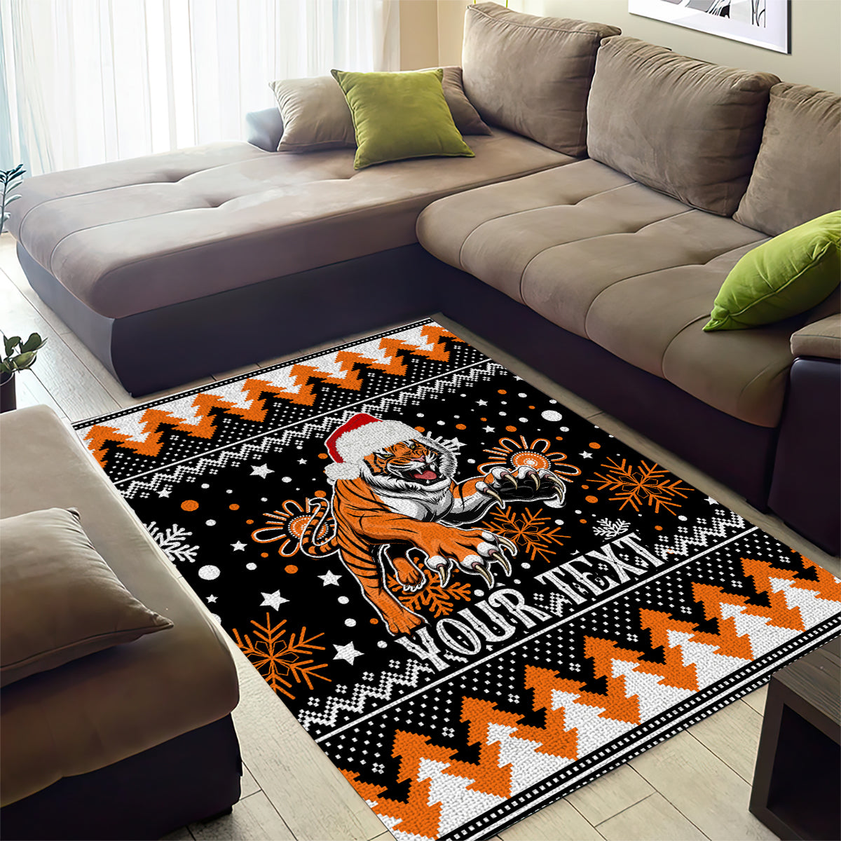 Custom Tigers Rugby Area Rug Chirstmas Vibe 2023 - Vibe Hoodie Shop