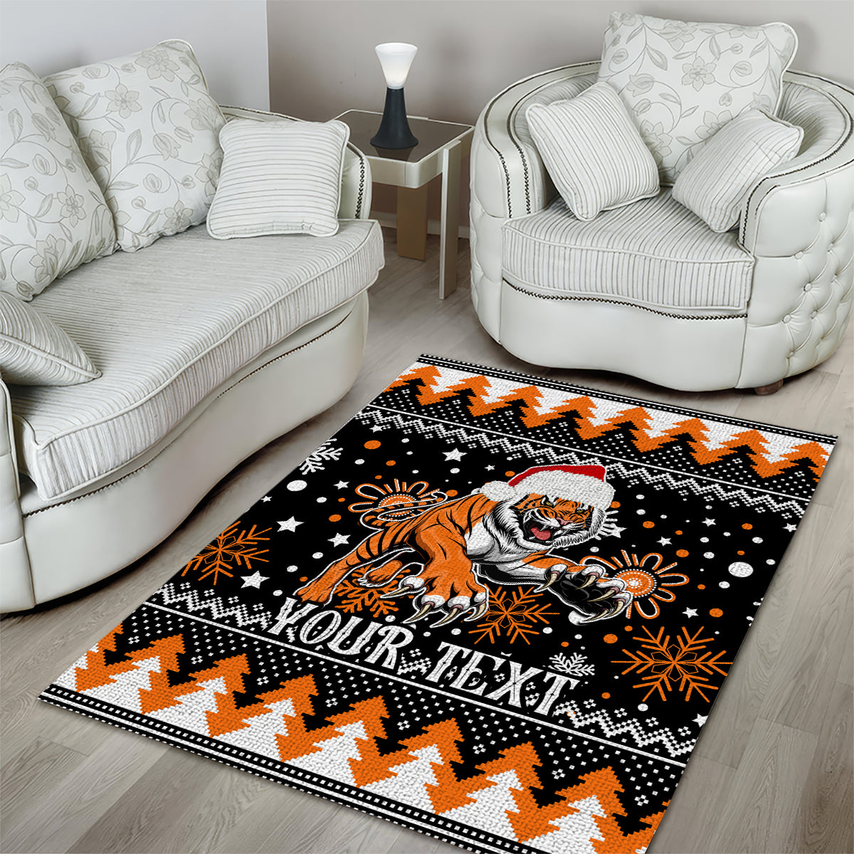 Custom Tigers Rugby Area Rug Chirstmas Vibe 2023 - Vibe Hoodie Shop