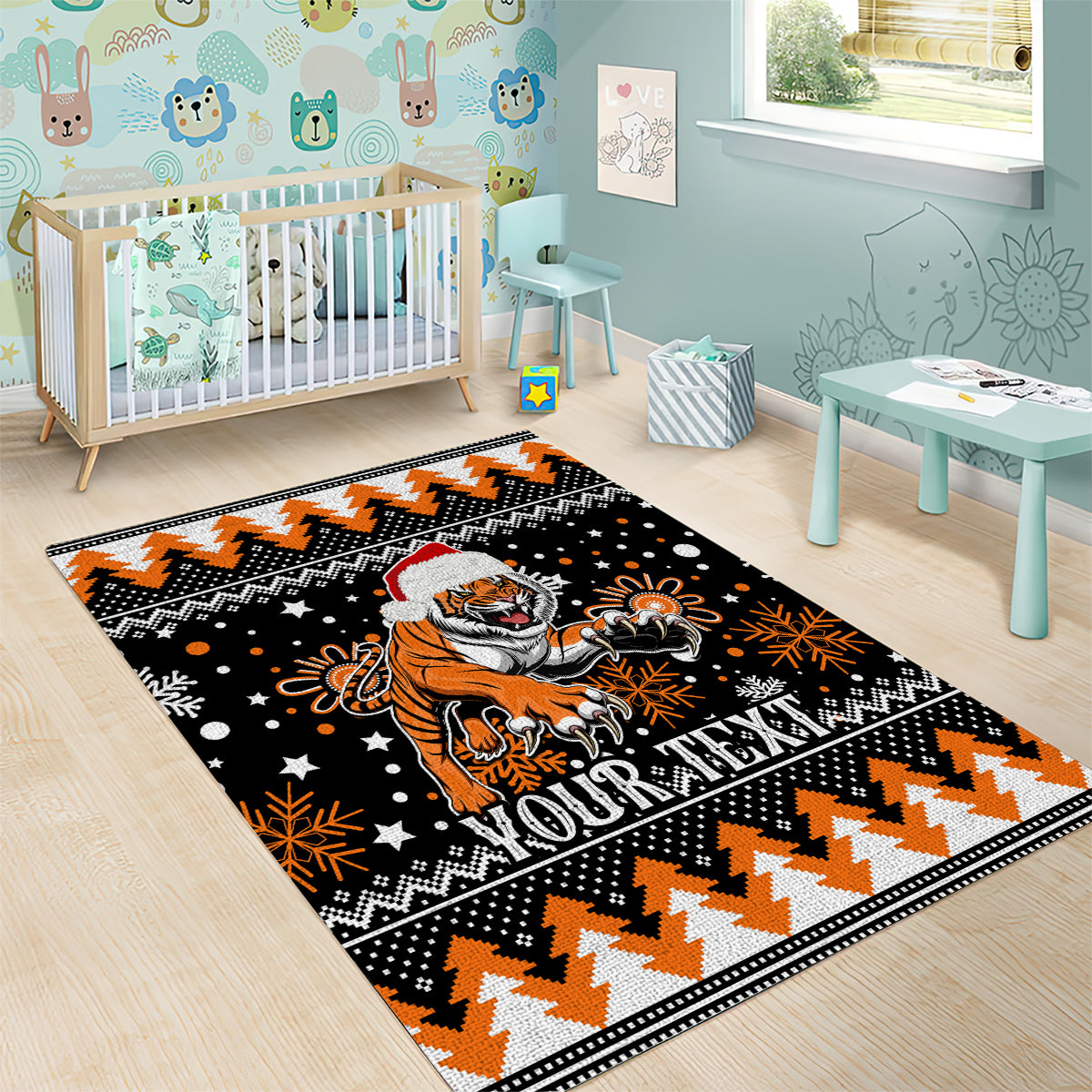 Custom Tigers Rugby Area Rug Chirstmas Vibe 2023 - Vibe Hoodie Shop