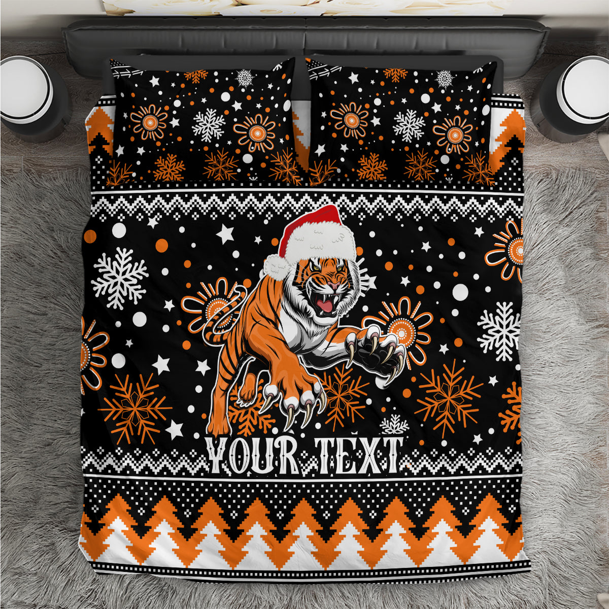 Custom Tigers Rugby Bedding Set Chirstmas Vibe 2023 - Vibe Hoodie Shop