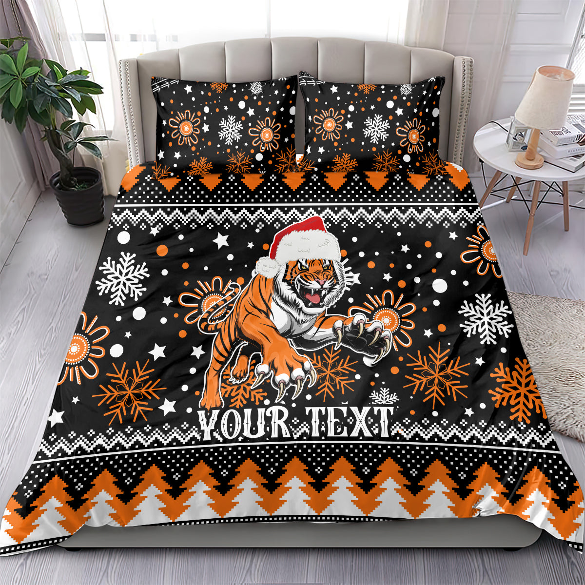 Custom Tigers Rugby Bedding Set Chirstmas Vibe 2023 - Vibe Hoodie Shop