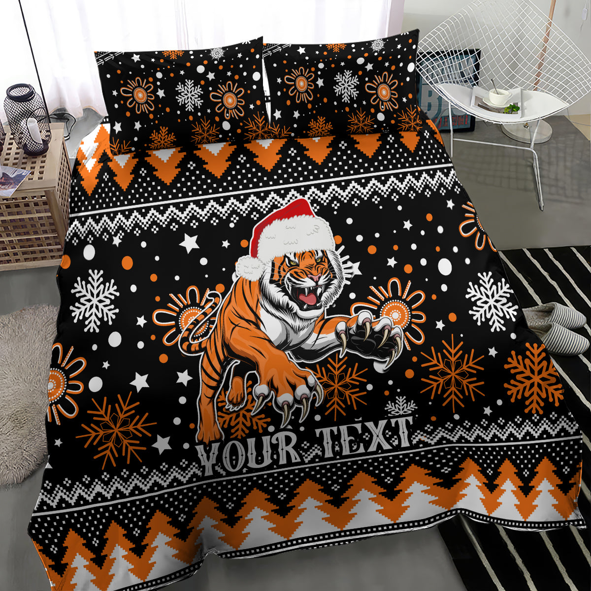 Custom Tigers Rugby Bedding Set Chirstmas Vibe 2023 - Vibe Hoodie Shop