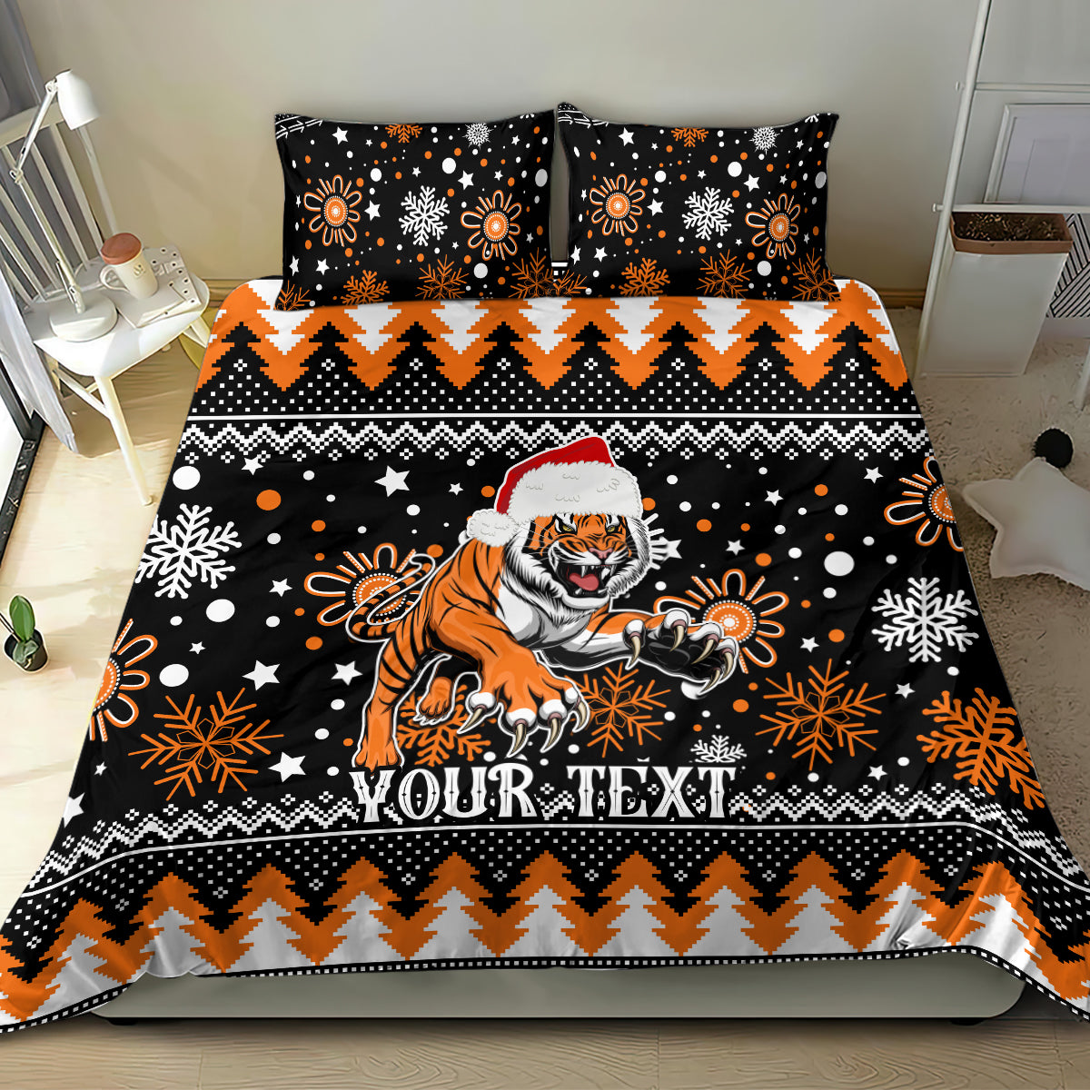 Custom Tigers Rugby Bedding Set Chirstmas Vibe 2023 - Vibe Hoodie Shop
