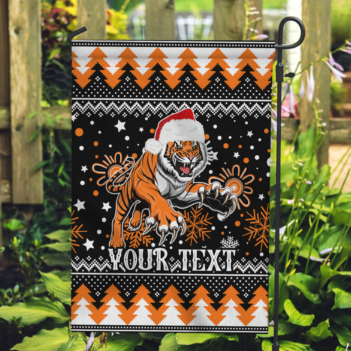 Custom Tigers Rugby Garden Flag Chirstmas Vibe 2023 - Vibe Hoodie Shop