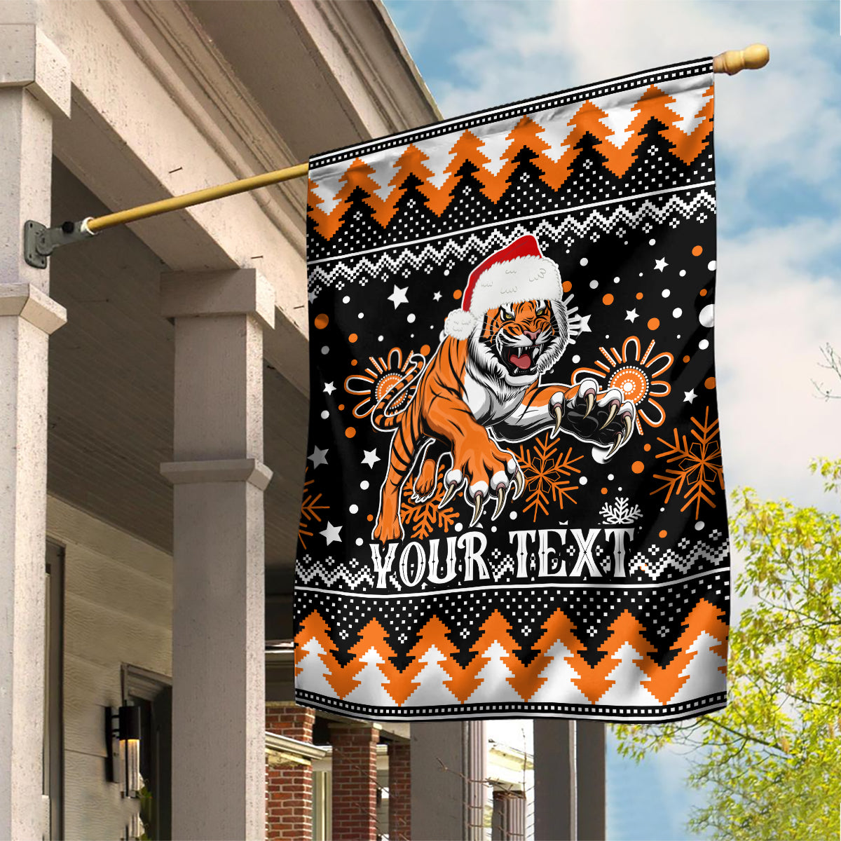 Custom Tigers Rugby Garden Flag Chirstmas Vibe 2023 - Vibe Hoodie Shop