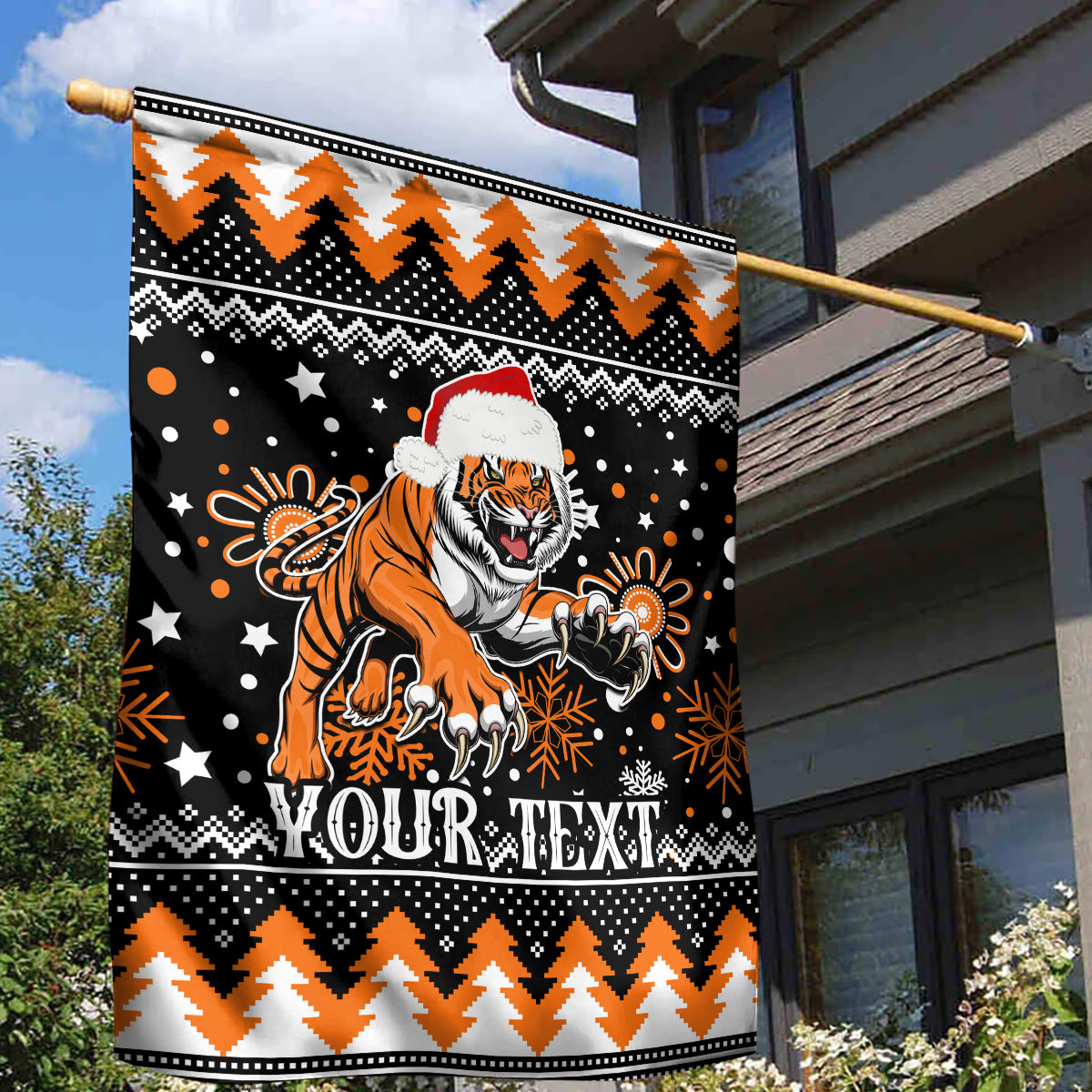 Custom Tigers Rugby Garden Flag Chirstmas Vibe 2023 - Vibe Hoodie Shop