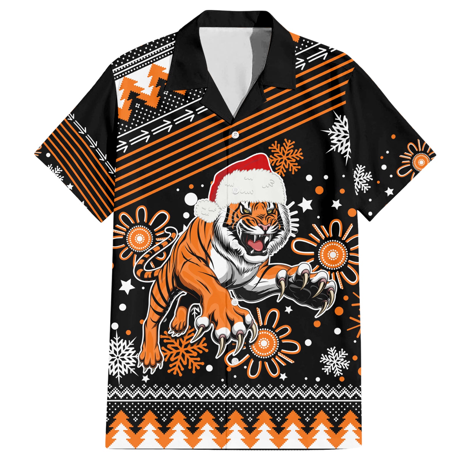 Custom Tigers Rugby Hawaiian Shirt Chirstmas Vibe 2023 - Vibe Hoodie Shop