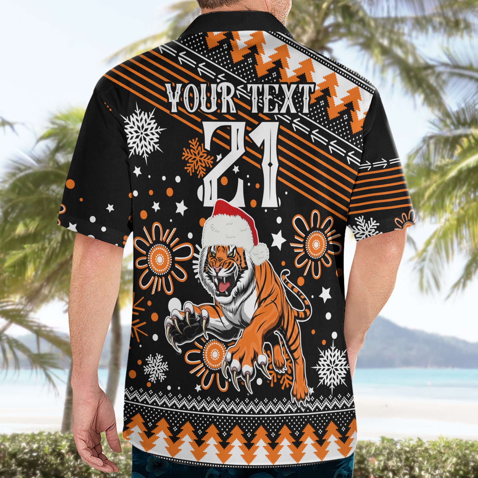 Custom Tigers Rugby Hawaiian Shirt Chirstmas Vibe 2023 - Vibe Hoodie Shop