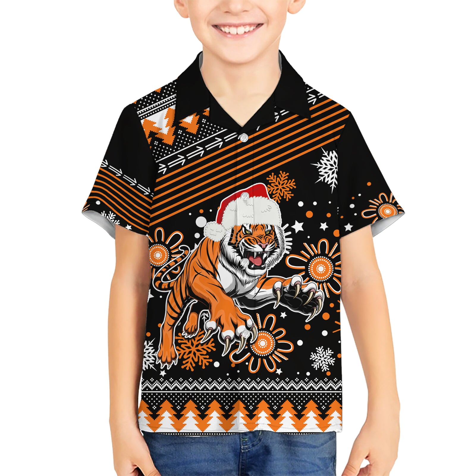Custom Tigers Rugby Hawaiian Shirt Chirstmas Vibe 2023 - Vibe Hoodie Shop