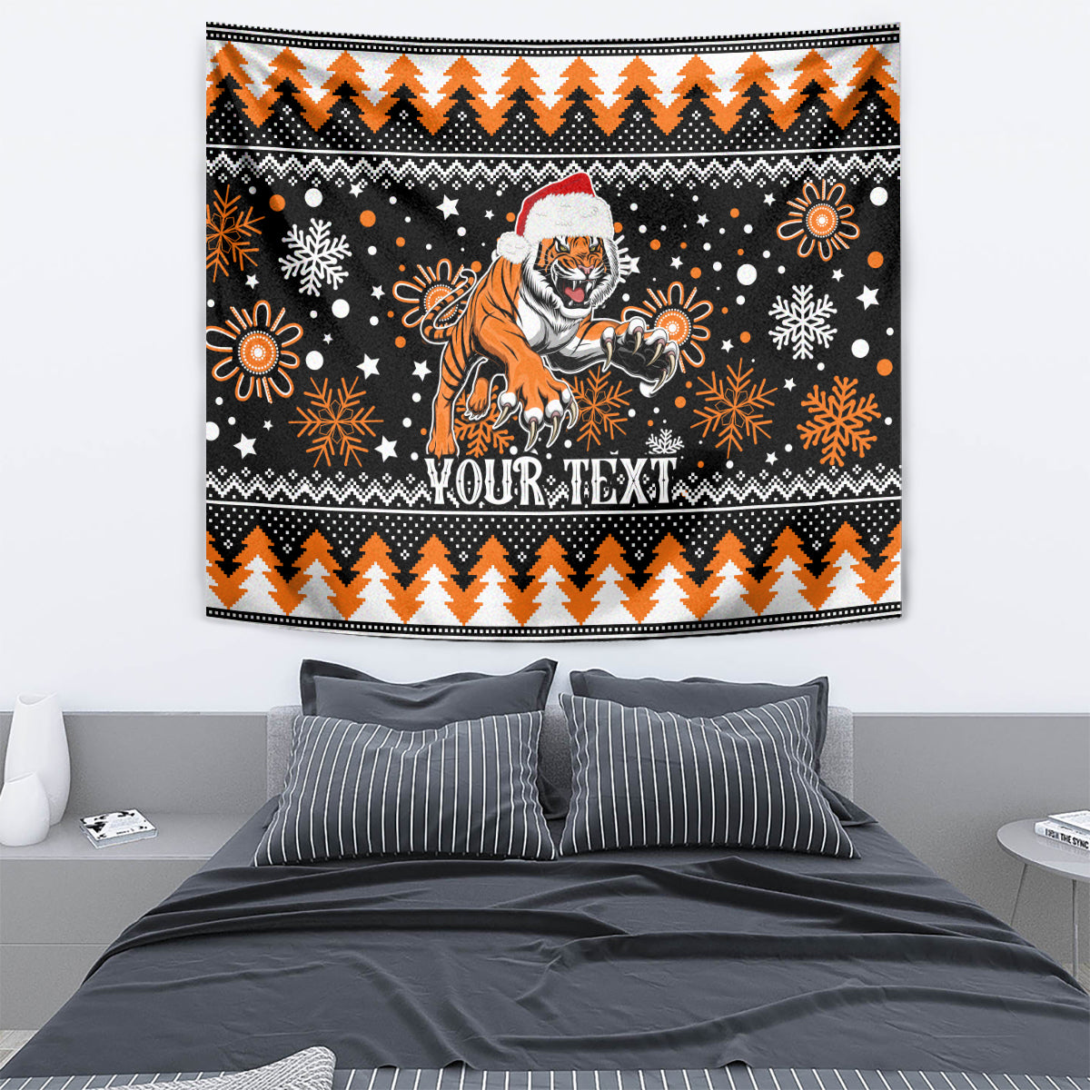 Custom Tigers Rugby Tapestry Chirstmas Vibe 2023 - Vibe Hoodie Shop