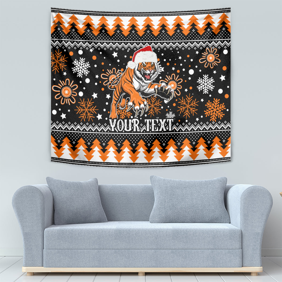 Custom Tigers Rugby Tapestry Chirstmas Vibe 2023 - Vibe Hoodie Shop