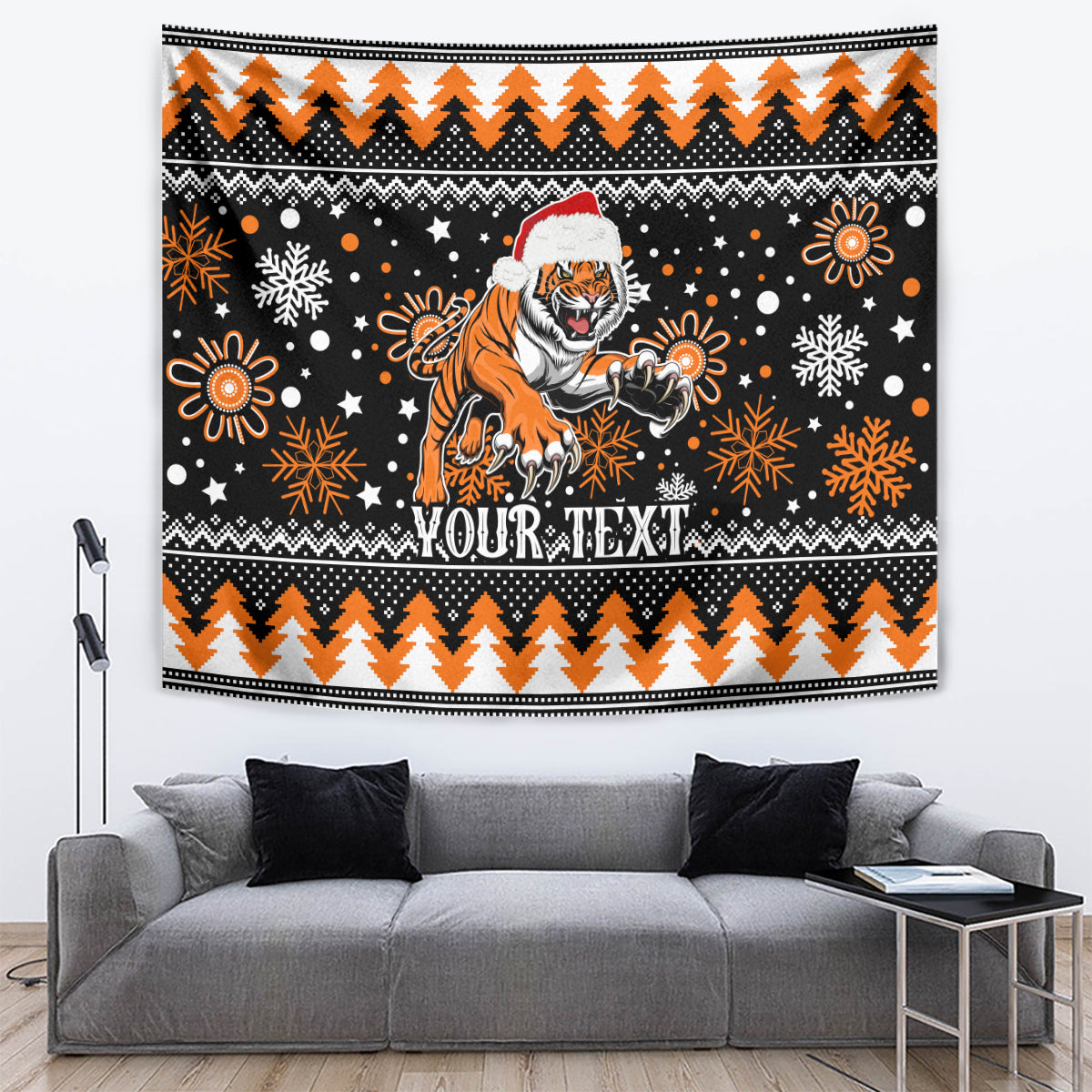 Custom Tigers Rugby Tapestry Chirstmas Vibe 2023 - Vibe Hoodie Shop