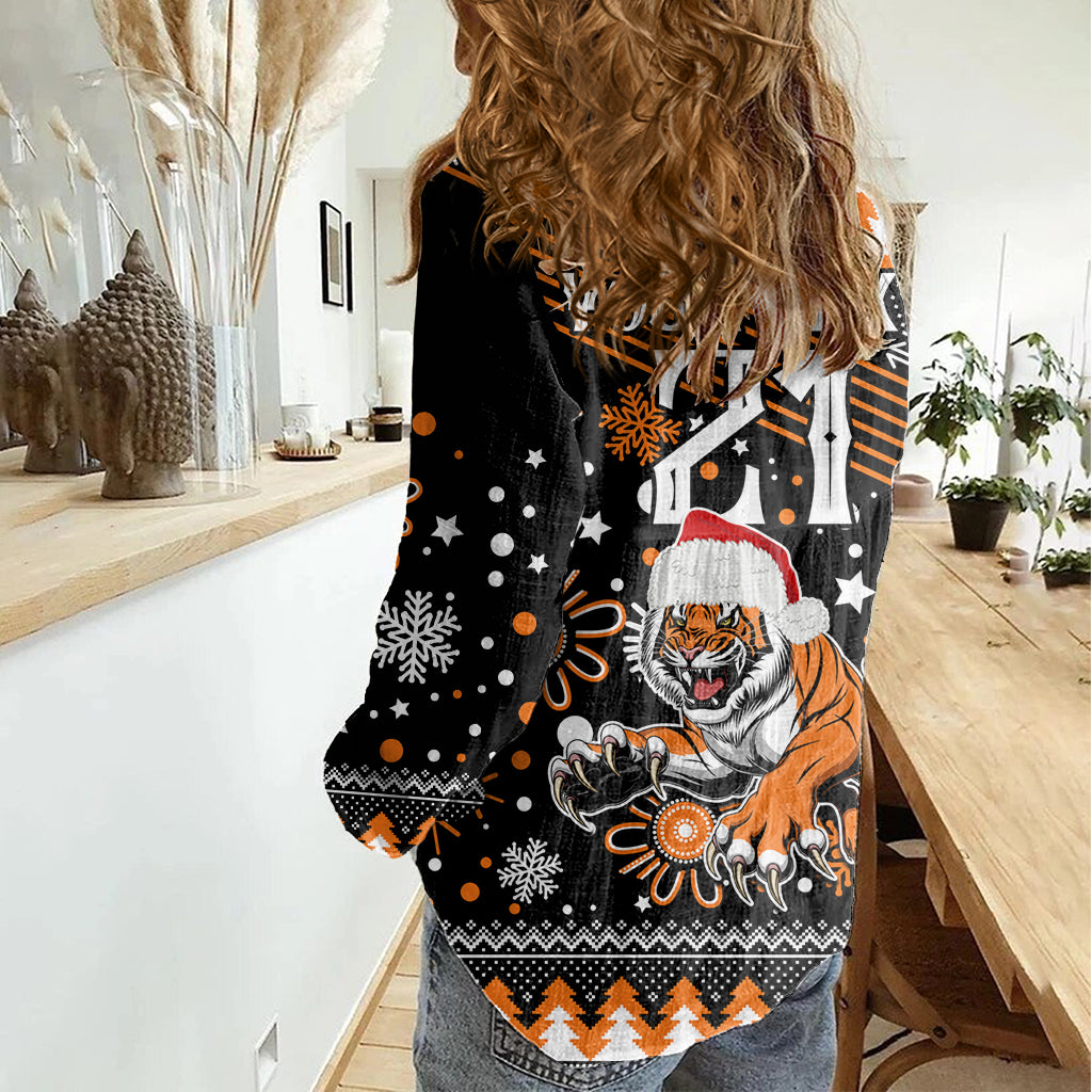 Custom Tigers Rugby Women Casual Shirt Chirstmas Vibe 2023 - Vibe Hoodie Shop