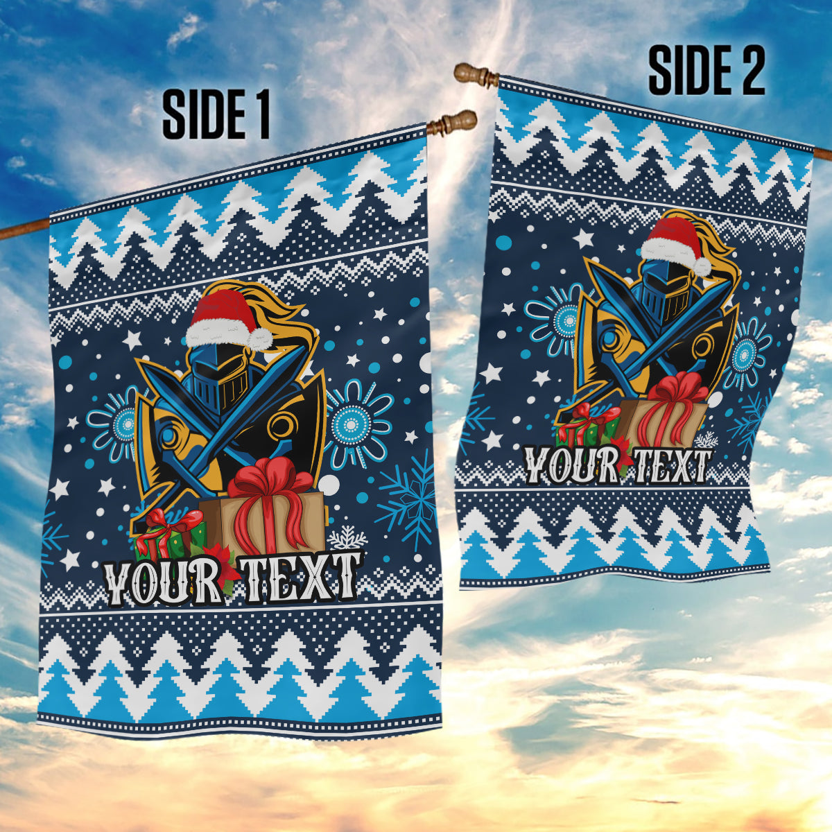 Custom Titans Rugby Garden Flag Chirstmas Vibe 2023 - Vibe Hoodie Shop