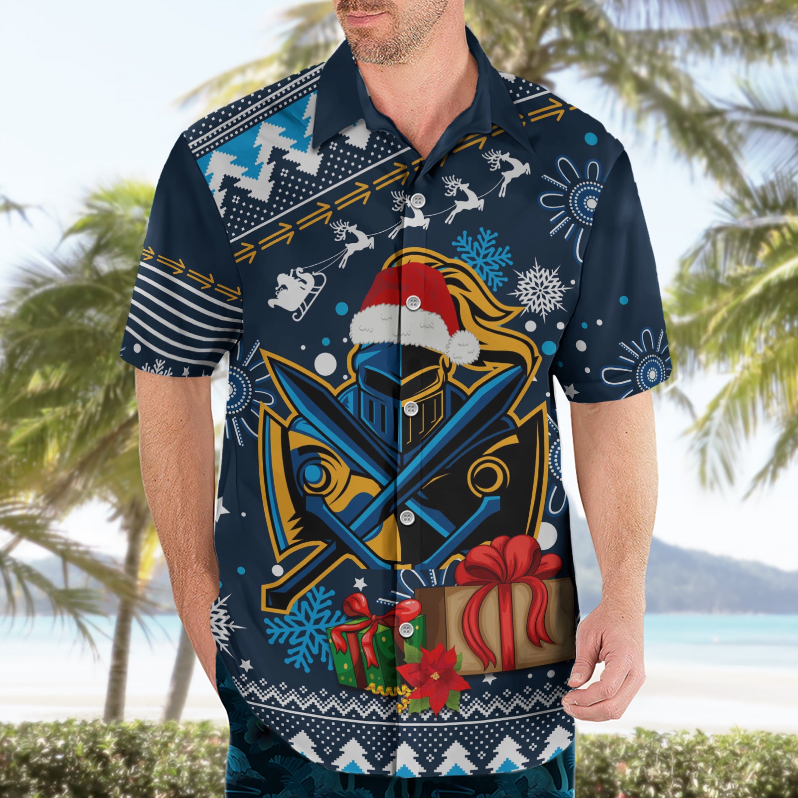 Custom Titans Rugby Hawaiian Shirt Chirstmas Vibe 2023 - Vibe Hoodie Shop