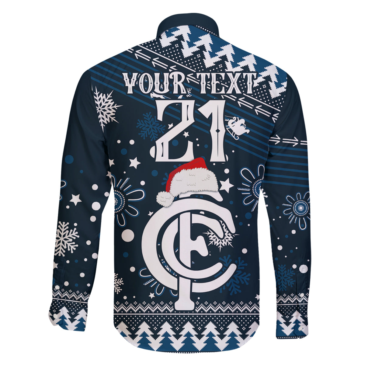 custom-carlton-blues-football-family-matching-long-sleeve-bodycon-dress-and-hawaiian-shirt-christmas-vibe-2023