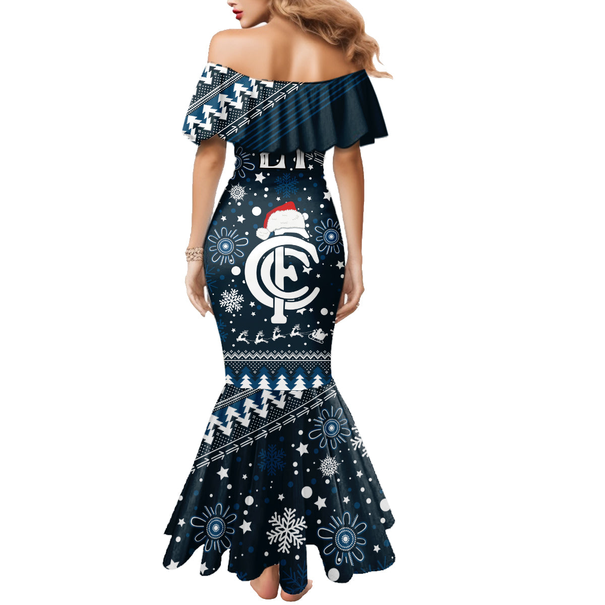 custom-carlton-blues-football-family-matching-mermaid-dress-and-hawaiian-shirt-christmas-vibe-2023