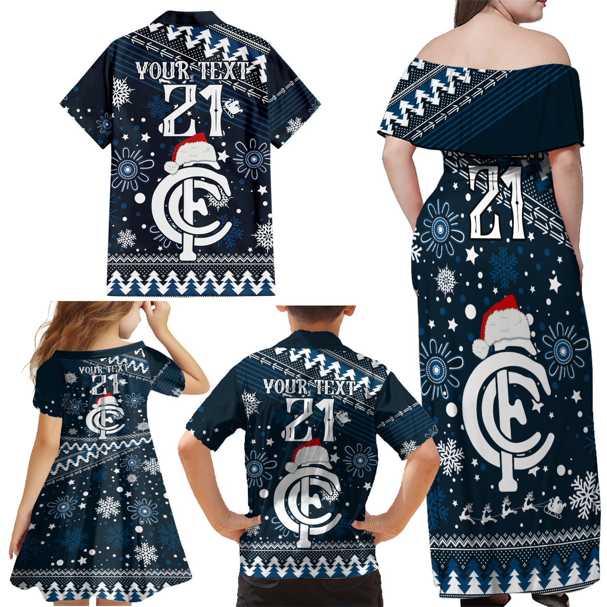 custom-carlton-blues-football-family-matching-off-shoulder-maxi-dress-and-hawaiian-shirt-christmas-vibe-2023