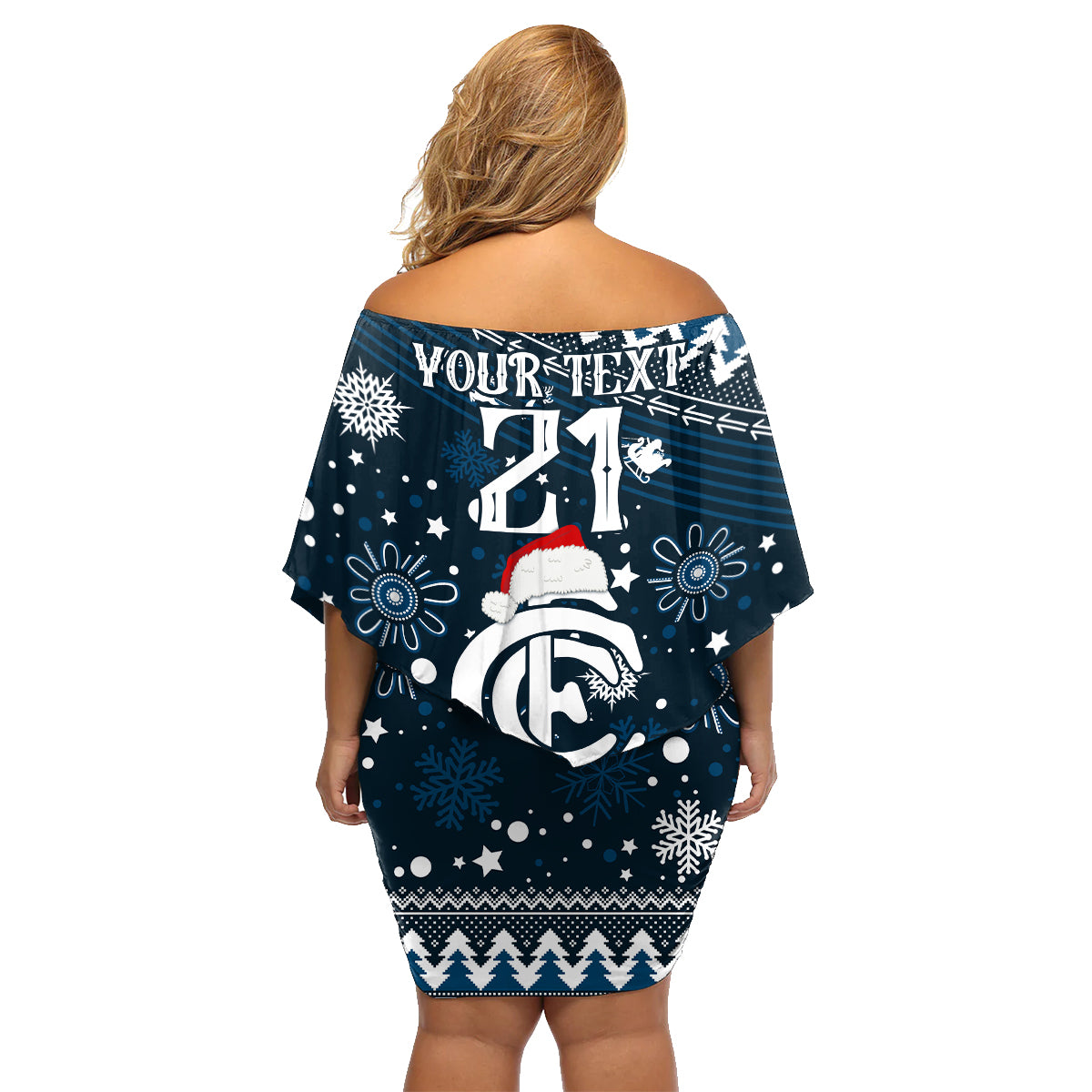 custom-carlton-blues-football-family-matching-off-shoulder-short-dress-and-hawaiian-shirt-christmas-vibe-2023