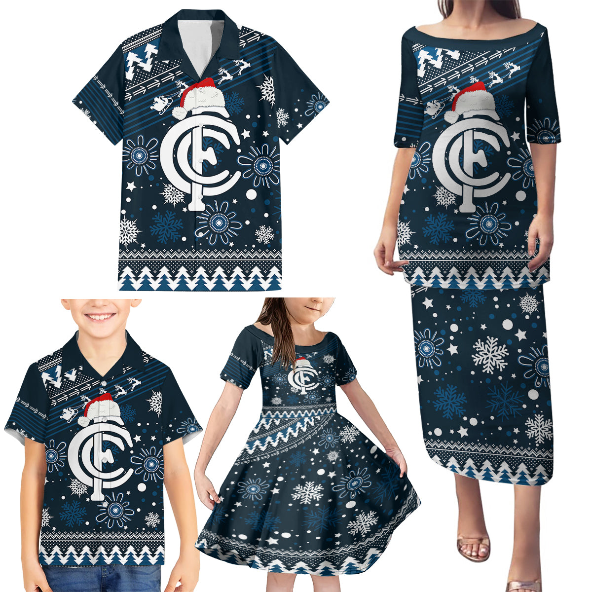 custom-carlton-blues-football-family-matching-puletasi-dress-and-hawaiian-shirt-christmas-vibe-2023