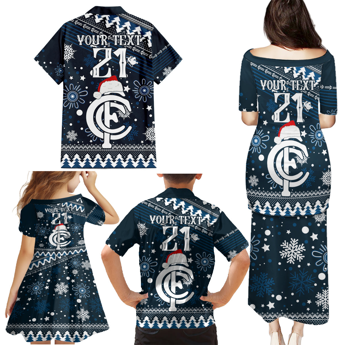 custom-carlton-blues-football-family-matching-puletasi-dress-and-hawaiian-shirt-christmas-vibe-2023