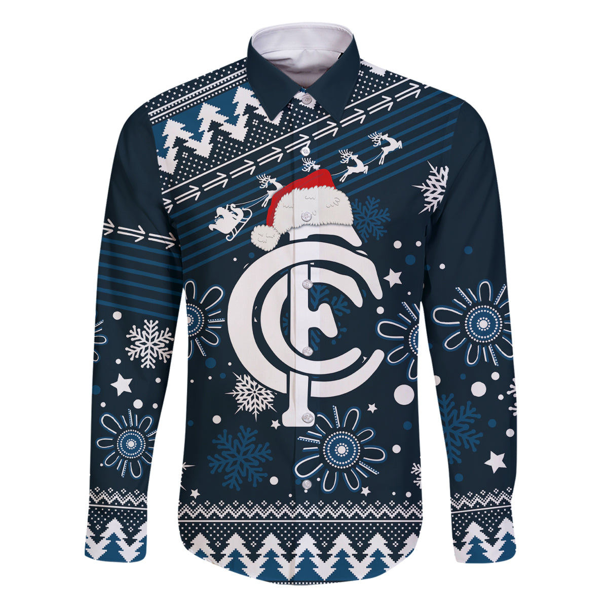 custom-carlton-blues-football-family-matching-puletasi-dress-and-hawaiian-shirt-christmas-vibe-2023