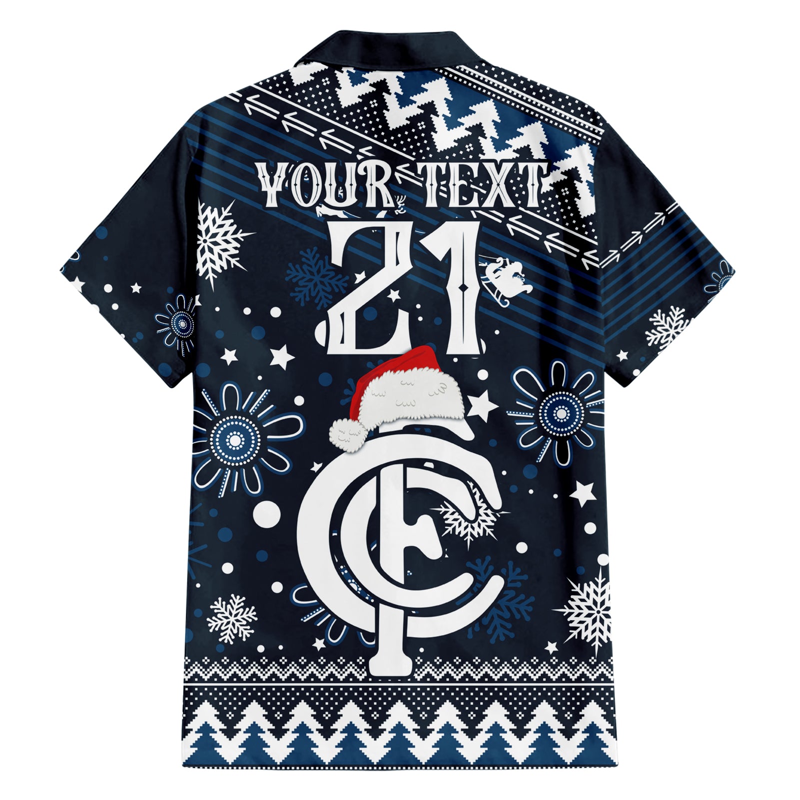 custom-carlton-blues-football-family-matching-short-sleeve-bodycon-dress-and-hawaiian-shirt-christmas-vibe-2023