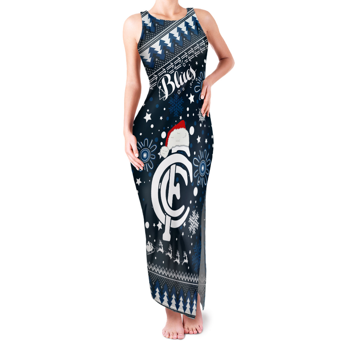 custom-carlton-blues-football-family-matching-tank-maxi-dress-and-hawaiian-shirt-christmas-vibe-2023