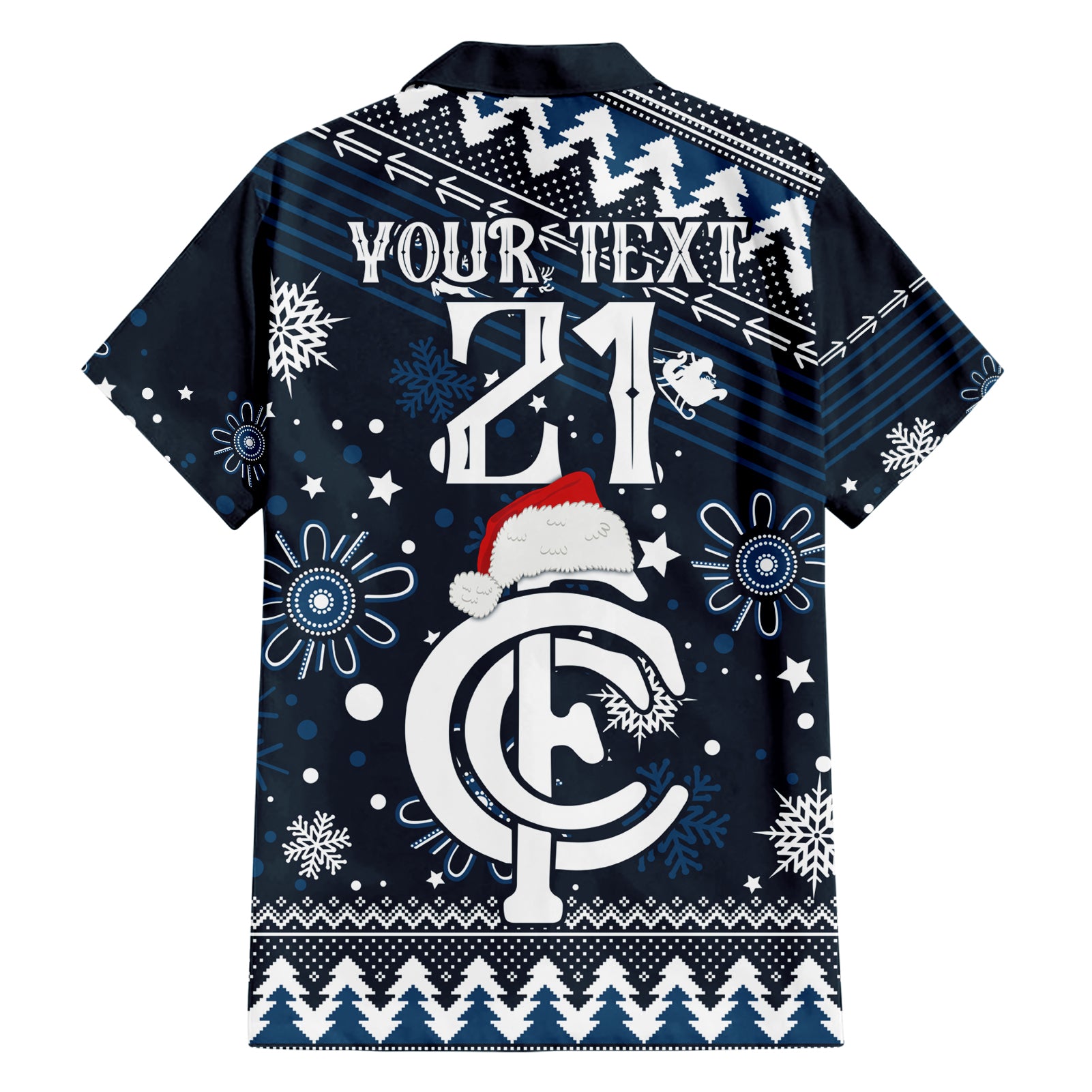 Custom Carlton Blues Football Hawaiian Shirt Christmas Vibe 2023 - Vibe Hoodie Shop