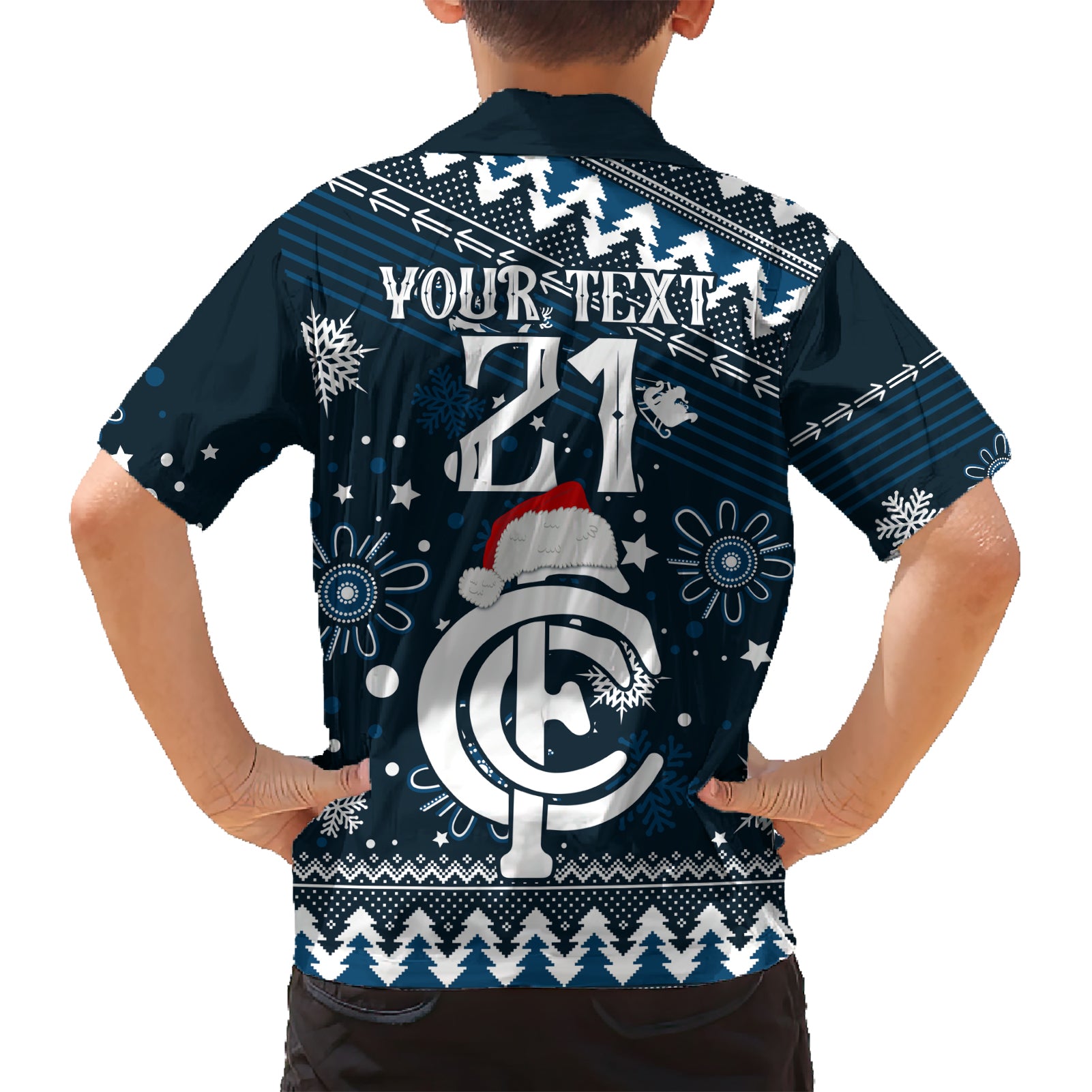 Custom Carlton Blues Football Hawaiian Shirt Christmas Vibe 2023 - Vibe Hoodie Shop
