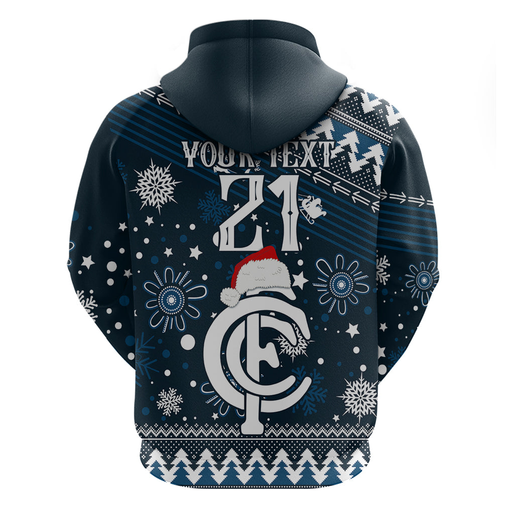 Custom Carlton Blues Football Hoodie Christmas Vibe 2023 LT9 - Vibe Hoodie Shop