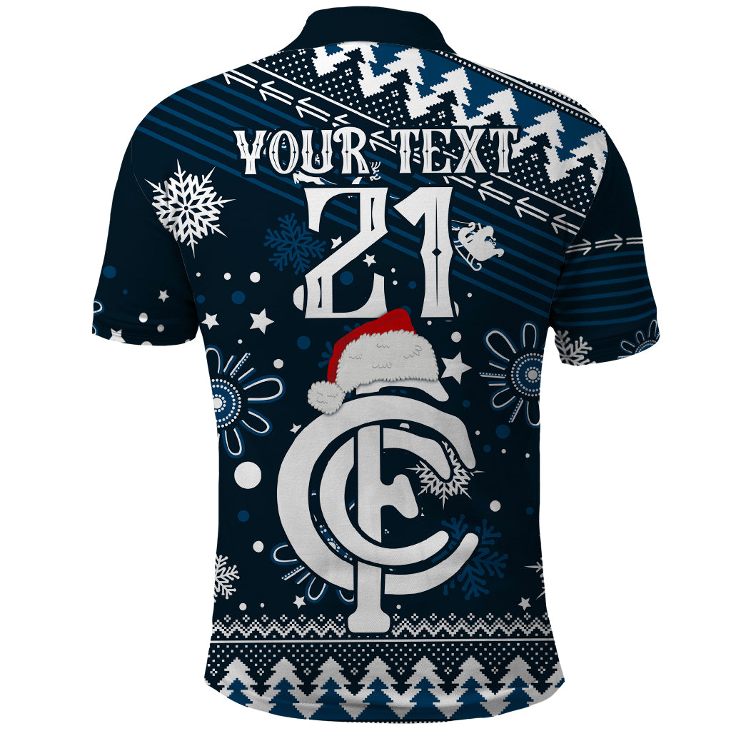 Custom Carlton Blues Football Polo Shirt Christmas Vibe 2023 LT9 - Vibe Hoodie Shop