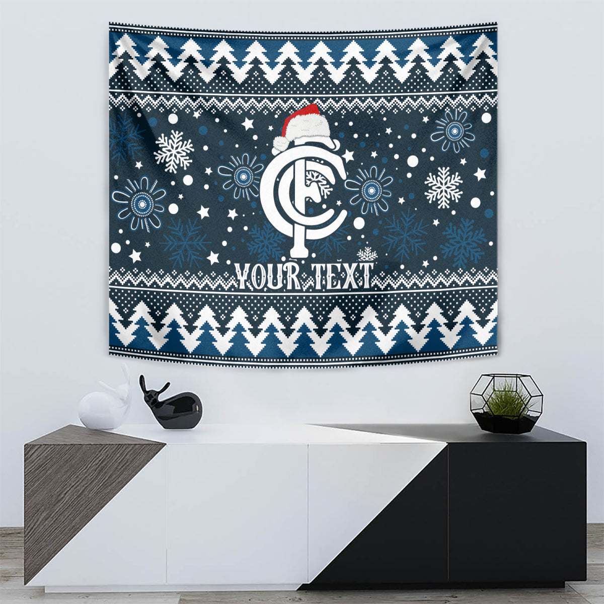 Custom Carlton Blues Football Tapestry Christmas Vibe 2023 - Vibe Hoodie Shop