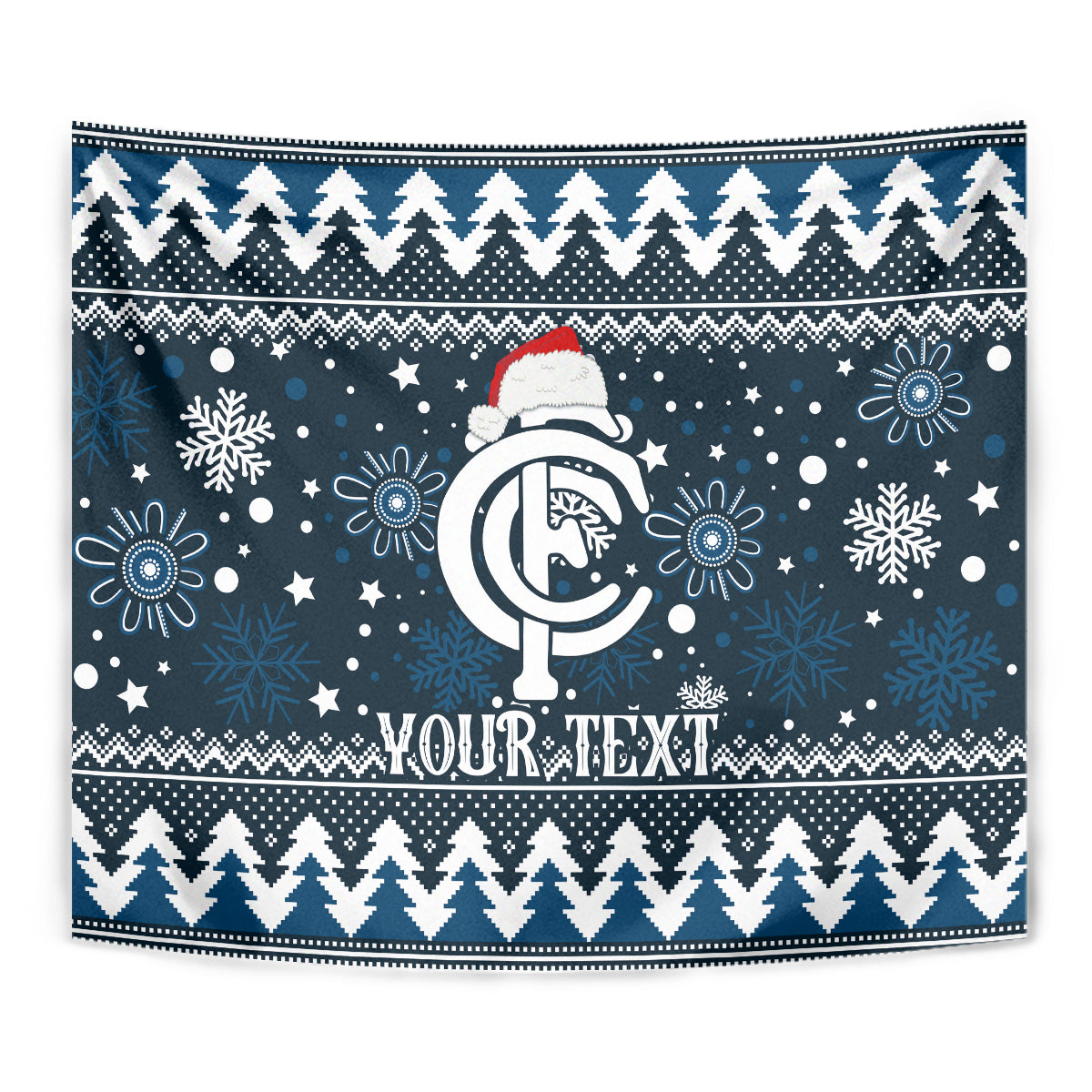 Custom Carlton Blues Football Tapestry Christmas Vibe 2023 - Vibe Hoodie Shop