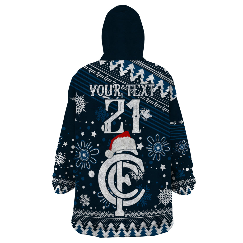 Custom Carlton Blues Football Wearable Blanket Hoodie Christmas Vibe 2023 - Vibe Hoodie Shop