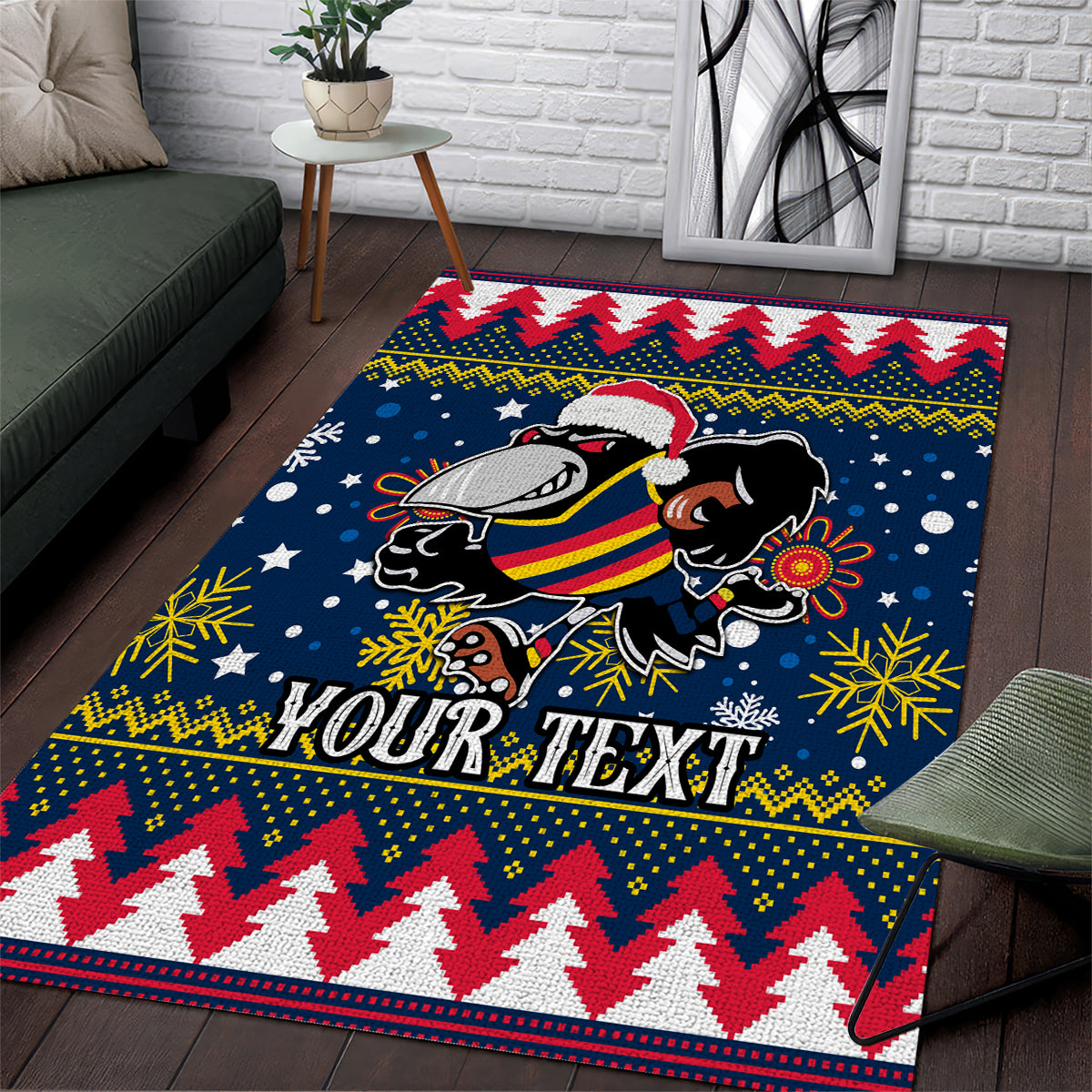 Custom Crows Football Area Rug Christmas Vibe 2023 - Vibe Hoodie Shop