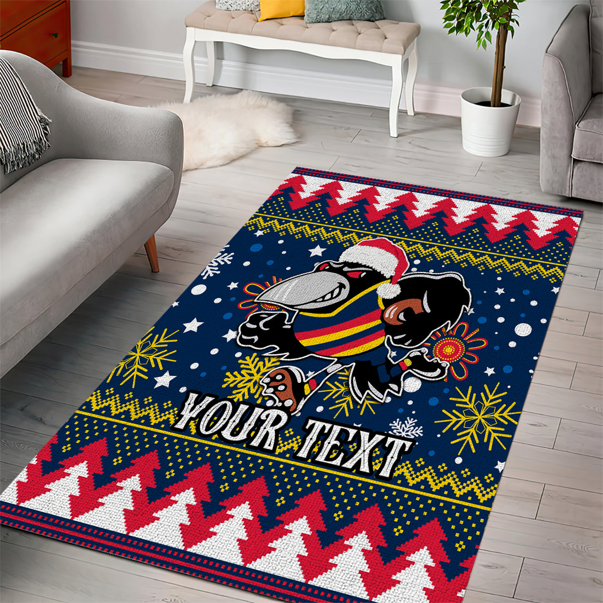 Custom Crows Football Area Rug Christmas Vibe 2023 - Vibe Hoodie Shop