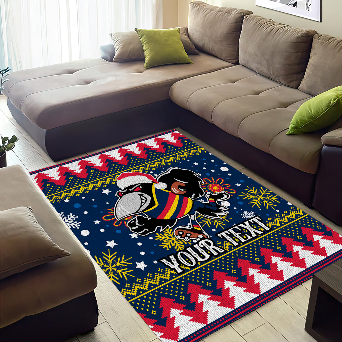 Custom Crows Football Area Rug Christmas Vibe 2023 - Vibe Hoodie Shop