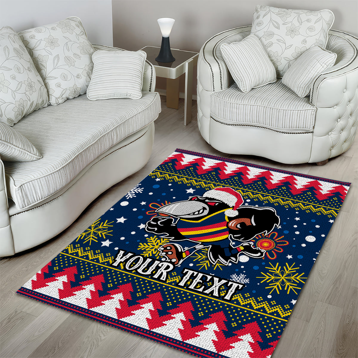 Custom Crows Football Area Rug Christmas Vibe 2023 - Vibe Hoodie Shop