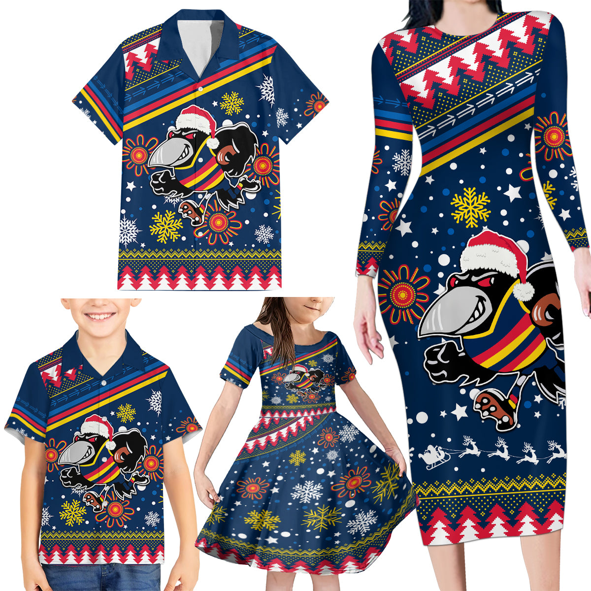 custom-crows-football-family-matching-long-sleeve-bodycon-dress-and-hawaiian-shirt-christmas-vibe-2023