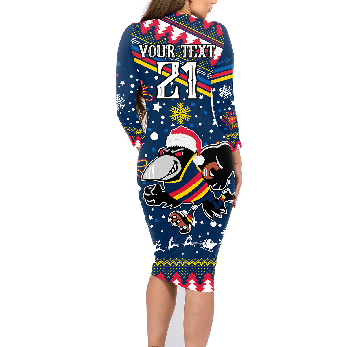 custom-crows-football-family-matching-long-sleeve-bodycon-dress-and-hawaiian-shirt-christmas-vibe-2023